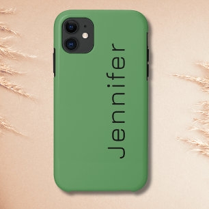 Cactus Grün einfarbig Minimalistischer Name Case-Mate iPhone Hülle