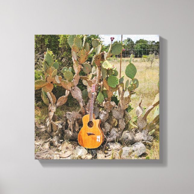 Cactus Guitar Leinwanddruck (Vorderseite)