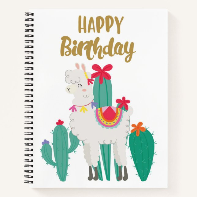 Cactus Happy Birthday Notizbuch (Vorderseite)