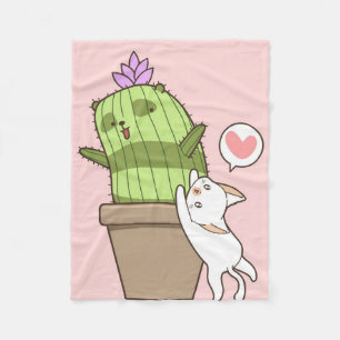 Cactus Heart Cat Fleecedecke