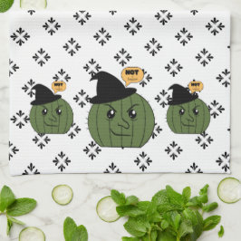 Cactus Hexe "Not a Hugger" Halloween Geschirrtuch