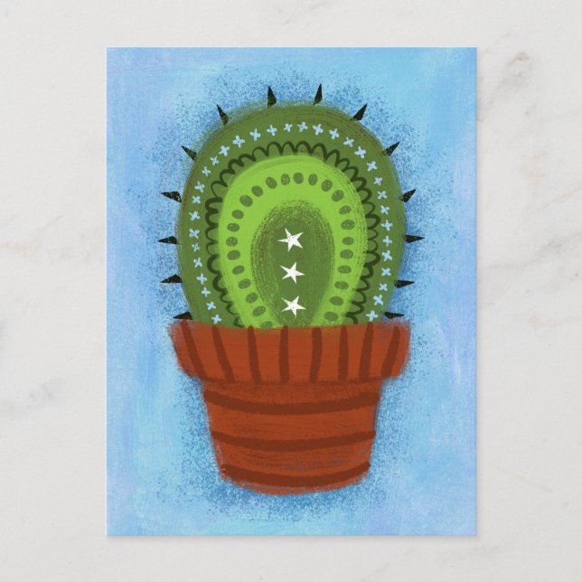 Cactus Houseplant Postcard Postkarte (Vorderseite)