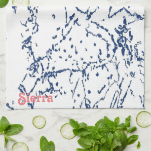 Cactus Inspiriert Abstrakt Blue Kitchen Handtücher