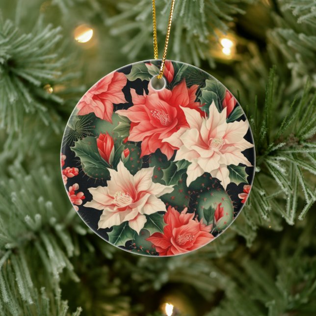 Cactus Kisses & Christmas Wishes – A Double-Sided  Keramik Ornament (Baum)