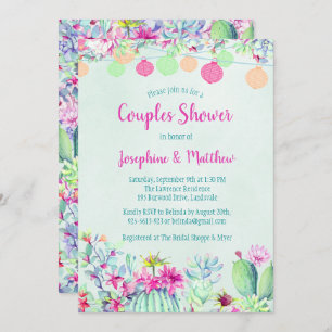 Cactus Lantern Fiesta Couples Invitations de douch