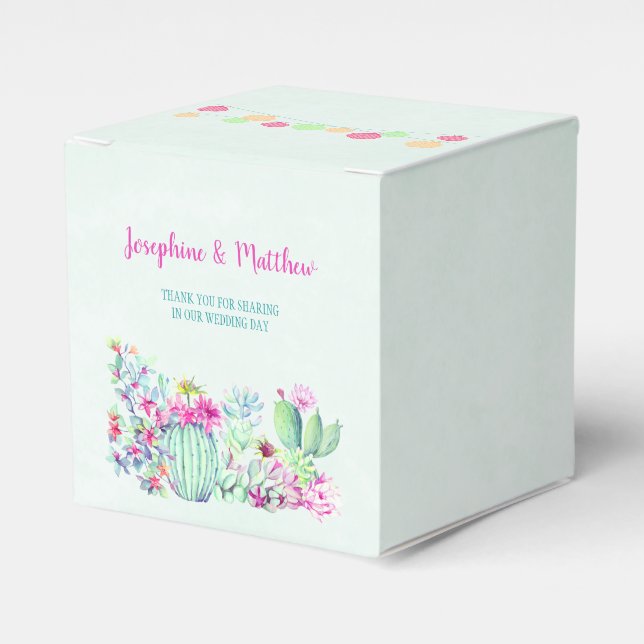 Cactus Lantern Fiesta Succulents Wedding Geschenkschachtel (Vorderseite)