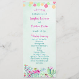 Cactus Lantern Fiesta Succulents Wedding Program Programm