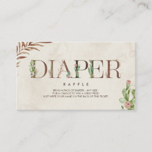 Cactus Leather Inspiriert Girl Baby Duwer Diaper Begleitkarte