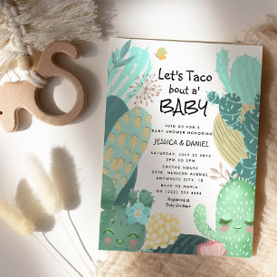 Cactus 'Let's Taco about a Baby' Couple Baby Showe Einladung