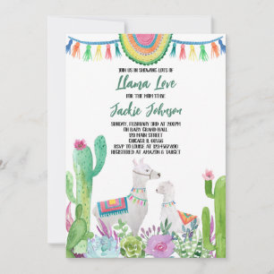 Cactus Llama Baby Shower Einladung