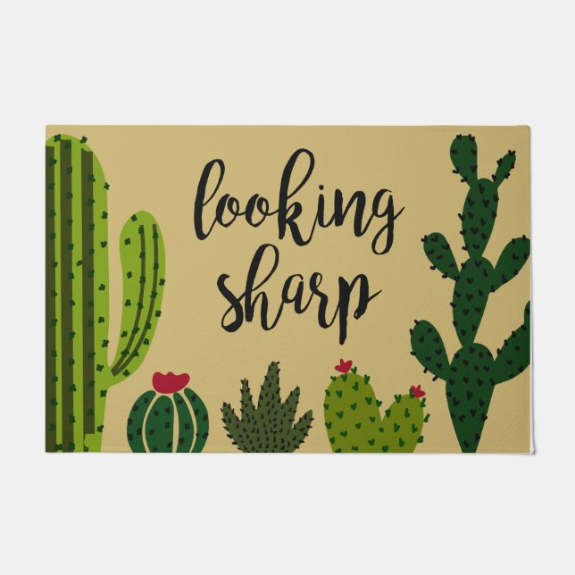 Cactus Looking Sharp Mat, Plant Lover Fußmatte (Vorderseite)