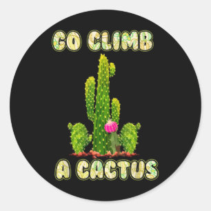 Cactus Lovers Wüste Spaß Klettern Runder Aufkleber