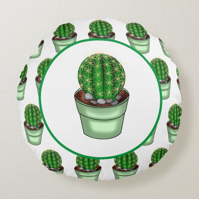 Cactus macht perfekt | Pflanze Puppe Rundes Kissen (Vorderseite)