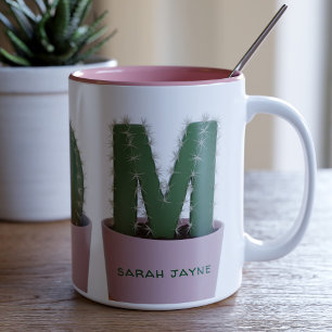 Cactus Mama Sukkulente Pflanze Zwei-Tonen-Kaffeepa Zweifarbige Tasse