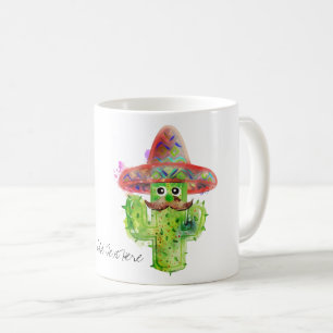 Cactus Man Mustache Hat Fiesta Eigene Textspinne h Kaffeetasse