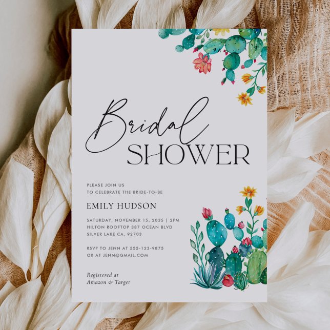 Cactus Mexican Fiesta Brautparty Einladung (Von Creator hochgeladen)