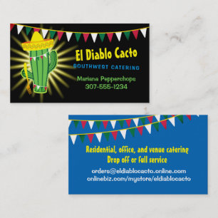 Cactus Mexican Southwestern Koch Catering Visitenkarte
