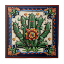Cactus mexikanisches Huichol Keramik 12/12