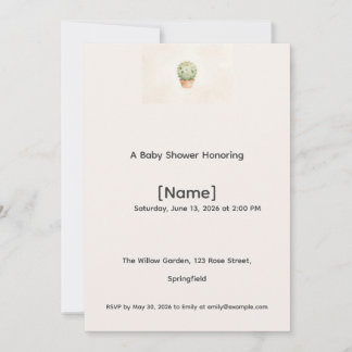 Cactus Mini Baby Shower Einladung, editierbar Einladung