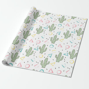 Cactus moderne memphis cacti Blume Blumenwüste Geschenkpapier