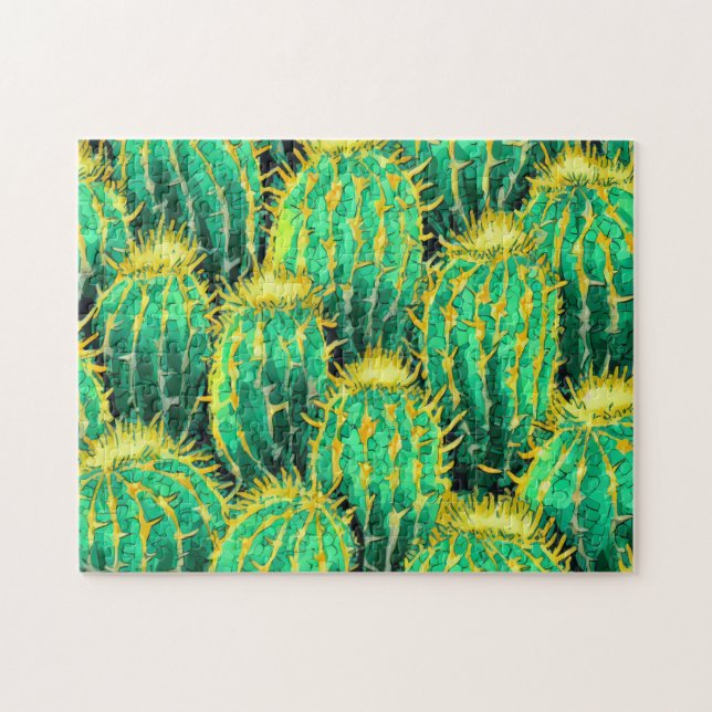 Cactus Motif 3 Easy Cerveau Art Puzzle Photo Puzzl (Horizontal)