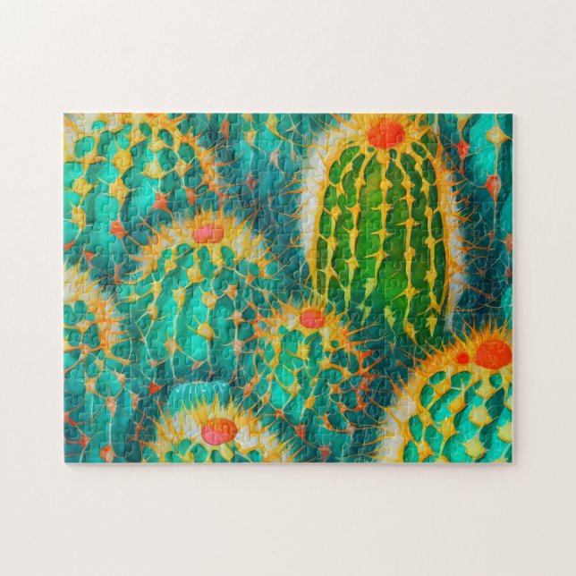 Cactus Motif 4 Photo Puzzles Internet Jigsaw Puz (Horizontal)