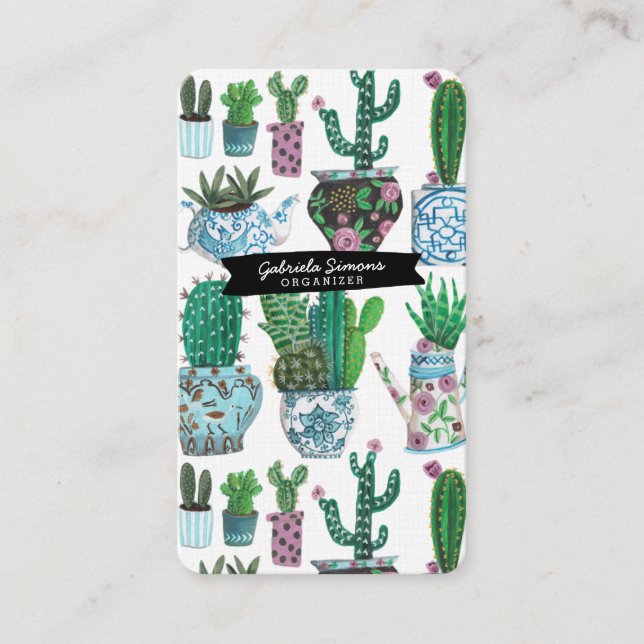 Cactus Motif Succulent | CARTE DE VISITE (Devant)