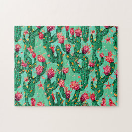 Cactus Muster 2 Bold und Beautiful Jigsaw Puzzle