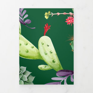 Cactus Muster 3 Dreifach Gefaltete Urlaubskarte