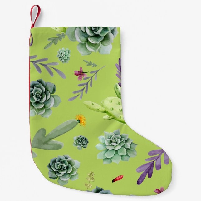 Cactus Muster 6 Kleiner Weihnachtsstrumpf (Vorderseite)