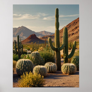 Cactus Panoramic Wüste Landschaft Poster