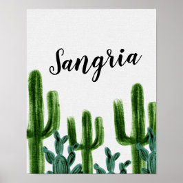 Cactus Party Sangria Signage Poster
