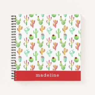 Cactus Pastel Watercolor-Muster Notizbuch