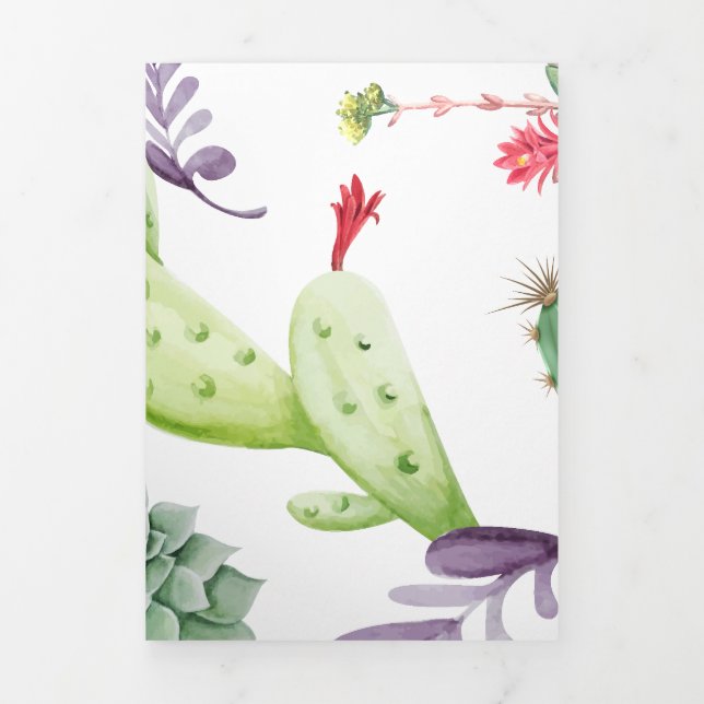 Cactus Pattern Dreifach Gefaltete Urlaubskarte (Cover)