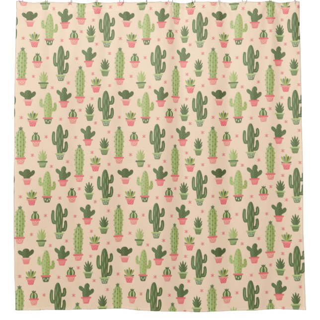 Cactus Pattern Duschvorhang (Vorderseite)