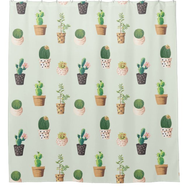 Cactus Pattern Duschvorhang (Vorderseite)