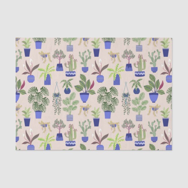 Cactus Pattern Pink Seidenpapier (Vorderseite)
