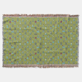 Cactus Pattern Throw Blanket Decke
