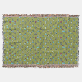Cactus Pattern Throw Blanket Decke