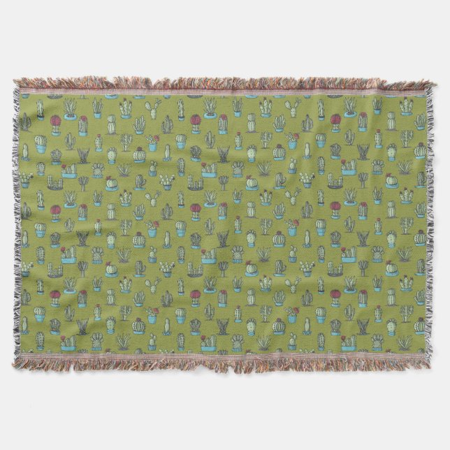 Cactus Pattern Throw Blanket Decke (Vorderseite)