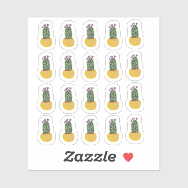 Cactus Pflanze Cheetah Doodle Design Aufkleber (Blatt)