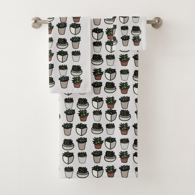 Cactus Pflanze Funky pattern Badhandtuch Set (Insitu)