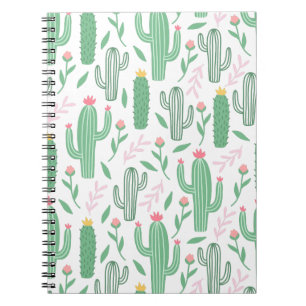Cactus Pflanze Green Lila Pattern Notizblock