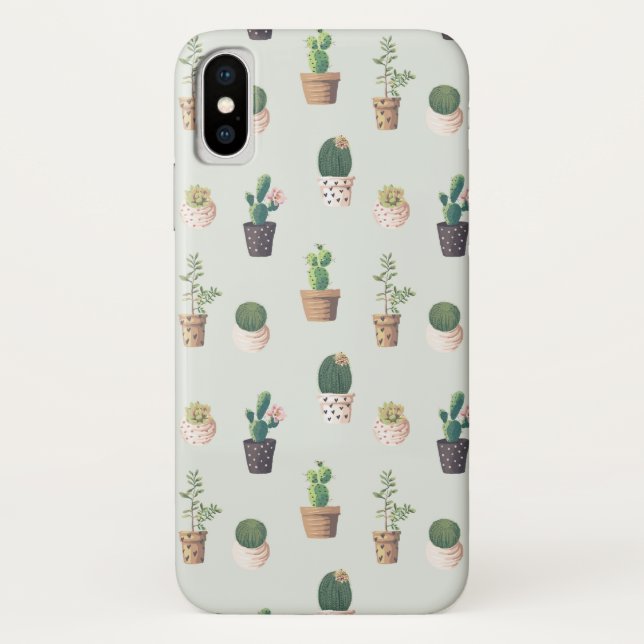 Cactus Pflanze Muster Niedliche Illustration Case-Mate iPhone Hülle (Rückseite)