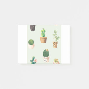 Cactus Pflanze Pots Blume Muster Niedlich Post-it Klebezettel