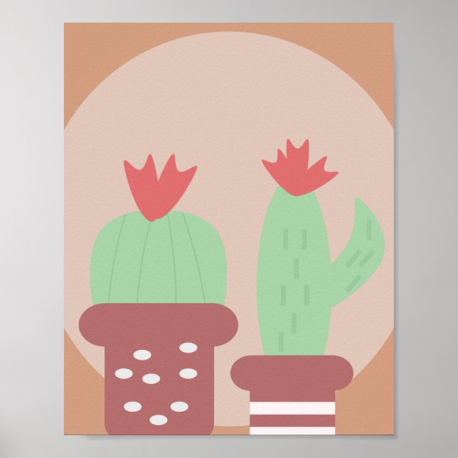 Cactus Pflanze Potted Clay Potts und Formen Wand K Poster (Vorne)