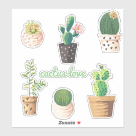 Cactus Pflanze Set Aufkleber
