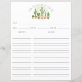 Cactus Pflanze Succulents Recipe Card Binder Beila