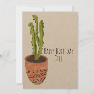 Cactus Pflanze Terracotta Handgezeichnet Geburtsta Einladung