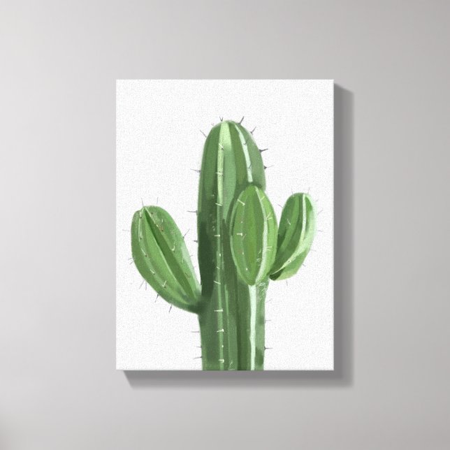 Cactus Plant Painting - Still-Life Illustration Leinwanddruck (Vorderseite)